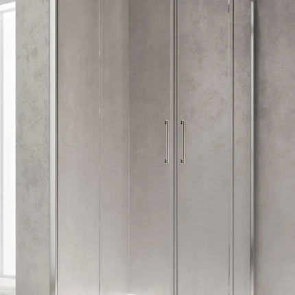 Glass - Box Doccia Semicircolare Isy Iy 86,5-89 Cm H.195 Cm - Vetro Satinato 6 Mm