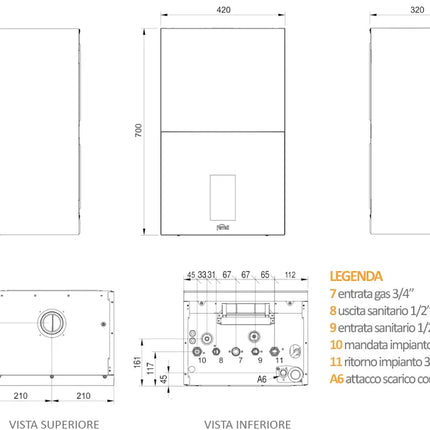 Ferroli - Bluehelix Maxima 28 C Caldaia Murale A Condensazione Metano/Gpl Con Kit Fumi Wi-Fi Classe A + Comando Remoto Connect