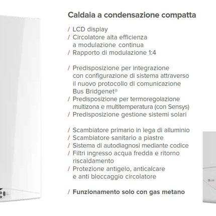 Ariston - HS Premium EU 24 Caldaia A Condensazione Per Interno/Esterno A Tiraggio Forzato 24 Kw Alimentazione Metano Con Kit Fumi (Caldaia E Kit Fumi) - Articolo: 3301325