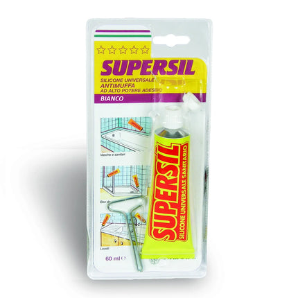 Camon - Silicone In Tubetto 60 Ml Bianco Acetico Idrosanitario Multiuso