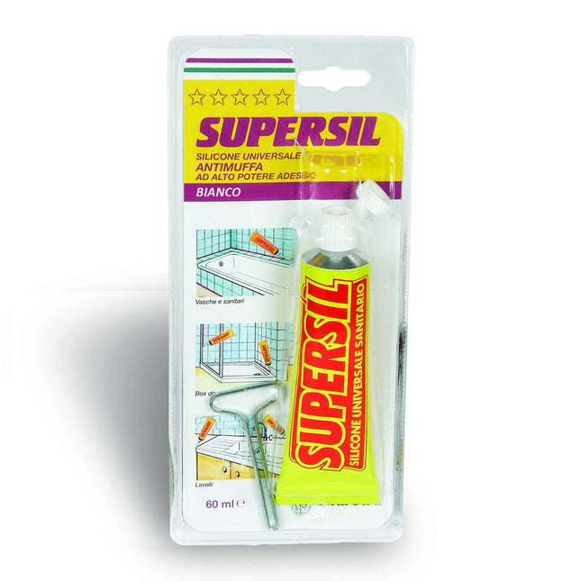 Camon - Silicone In Tubetto 60 Ml Bianco Acetico Idrosanitario Multiuso