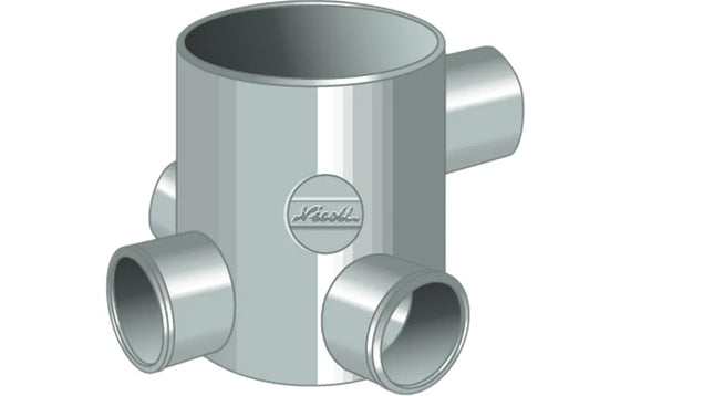 Nicoll/Redi - Pozzetto Basso Ø40 4 Vie Incollaggio Senza Tappo