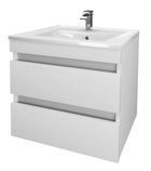 Savinidue - Cloud Composizione Sospesa A 2 Cassettoni Colore Bianco Da L60X47Cm (Compreso Di Lavabo + Lampada + Specchiera. Miscelatore Non Incluso)