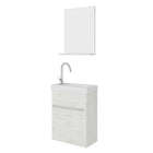 Savinidue - Mobile Da Bagno Sospeso 42 Cm Con Lavabo In Ceramica E Specchiera Con Mensola (Miscelatore Lavabo Escluso)
