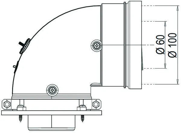 Ferroli - Curva Coassiale 90° Ø60/100 Per Caldaia A Condensazione