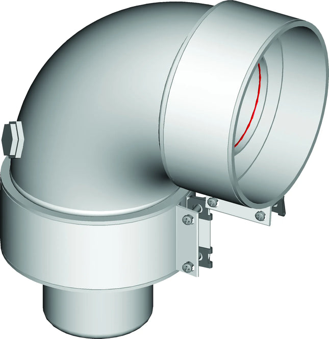 Ati - Curva 90° Coassiale In Alluminio Ø60/100 Per Caldaia Camera Stagna - Modello: Baxi