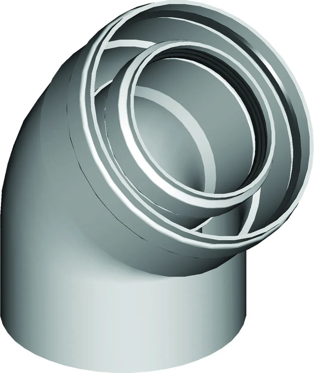Ati - Curva 45° Coassiale Pps Ø60/100 Per Caldaia A Condensazione