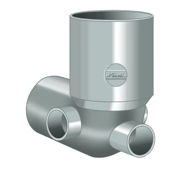 Nicoll/Redi - Curva Ø100 Wc 3 Uscite Attacchi Laterali Ø40 Incollaggio