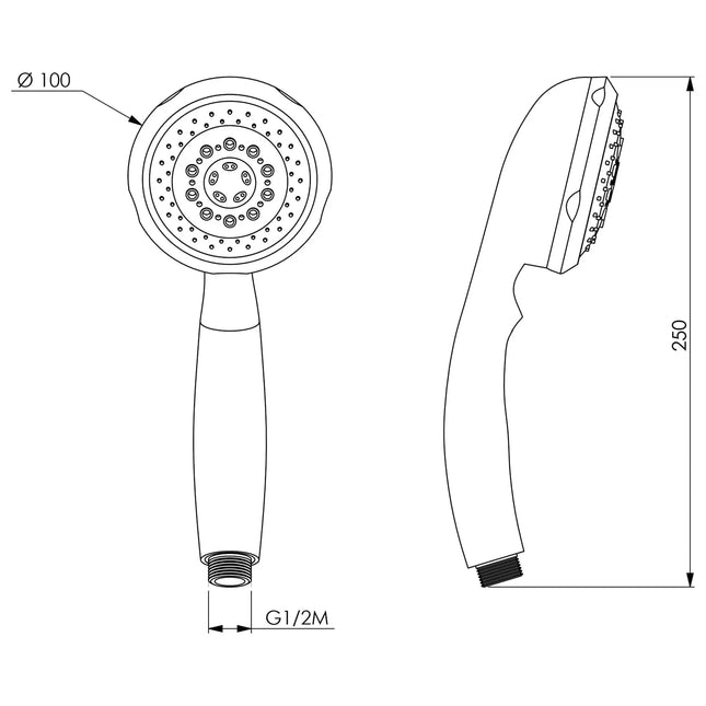 Damast - Doccetta Anticalcare 5 Getti In Abs Cromato Modello Titty