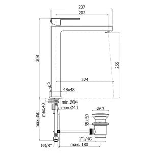 Paffoni - Miscelatore Lavabo Alto Cromato Senza Scarico - Serie: Effe