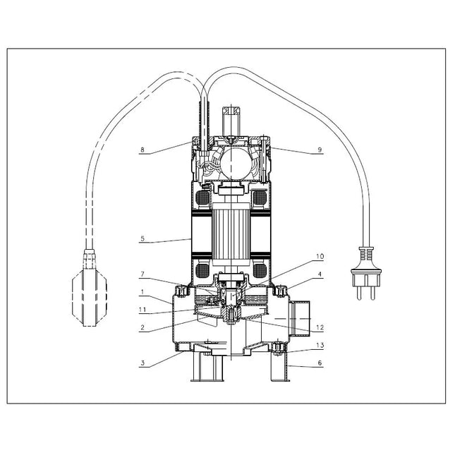Lowara - Elettropompa Sommergibile Inox 0,75 Hp 380V Per Acque Sporche - Modello: Domo7T/B - Articolo: 107670060