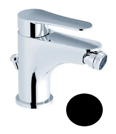 Eurorama - Miscelatore Bidet Nero Opaco Con Piletta A Saltello Da 1" 1/4 - Serie: Viva
