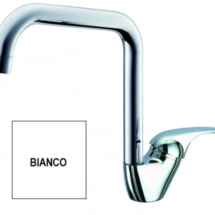 Eurorama - Miscelatore Lavello Canna Squadra - Serie: Reve - Colore: Bianco Opaco