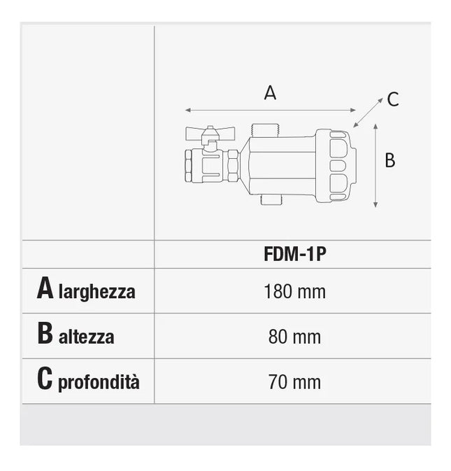 Atlas Filtri - Filtro Defangatore Magnetico 3/4"  Per Caldaia A Condensazione