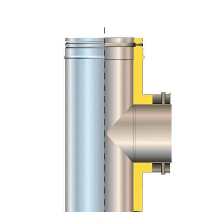 Cordivari - Raccordo A Tee 90°Ø130/80 Inox Aisi316L - Doppia Parete