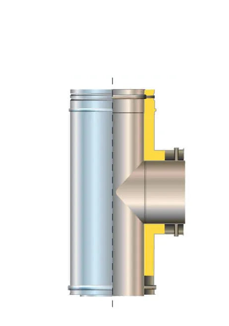 Cordivari - Raccordo A Tee 90°Ø150/100 Inox Aisi316L - Doppia Parete