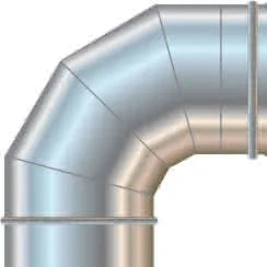 Cordivari - Curva 90° Ø180 Inox 304 Mono Parete
