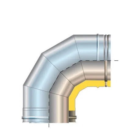 Cordivari - Curva 90° Ø130/80 Inox Aisi 316L - Doppia Parete