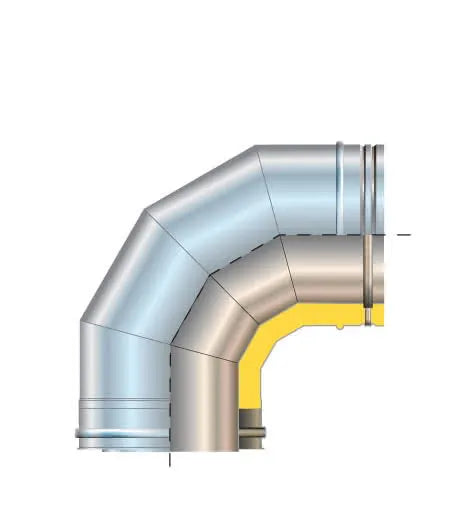 Cordivari - Curva 90° Ø150/100 Inox Aisi 316L - Doppia Parete