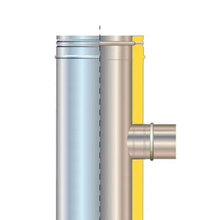 Cordivari - Raccordo A Tee 90°Inox Ø130/80 Doppia Parete - Ø80 Mono Parete