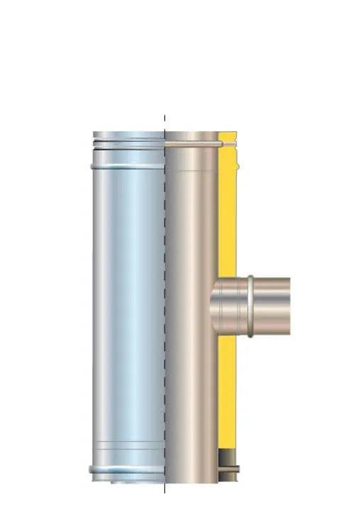 Cordivari - Raccordo A Tee 90°Inox Ø150/100 Doppia Parete - Ø80 Mono Parete