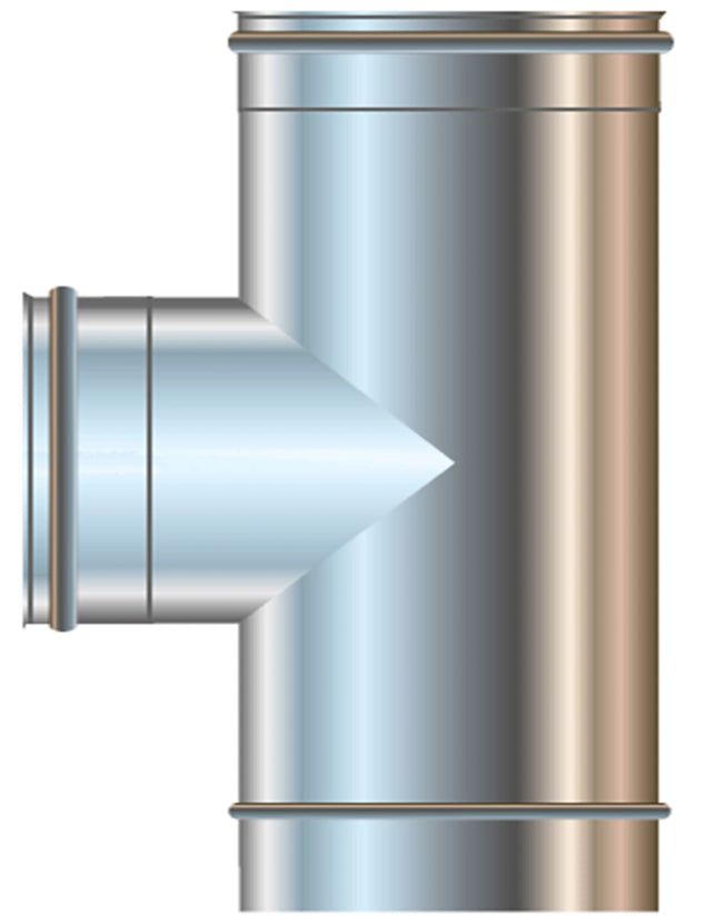 Cordivari - Raccordo A Tee 90°Inox Ø200 Aisi316L - Femmina Centrale -  Mono Parete
