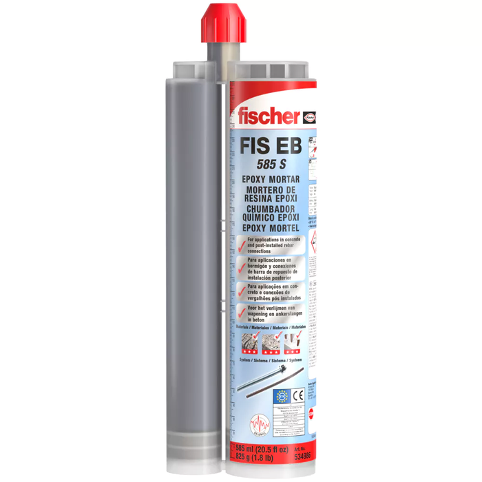 Fischer - Ancorante chimico/resina ad iniezione in cartuccia bicomponente epossidico 585 ml