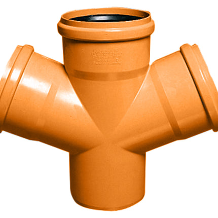 Braga Doppia Ridotta 45° Ø100/50/50 Innesto-Incollaggio