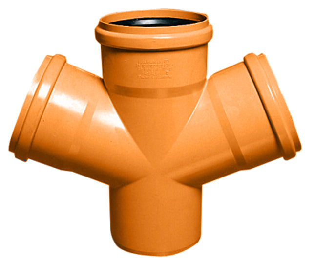 Braga Doppia Ridotta 45° Ø100/50/50 Innesto-Incollaggio