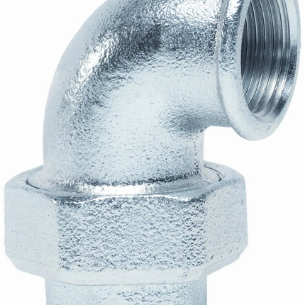 Gomito Con Bocchettone 11/2" Femmina-Femmina Zincato