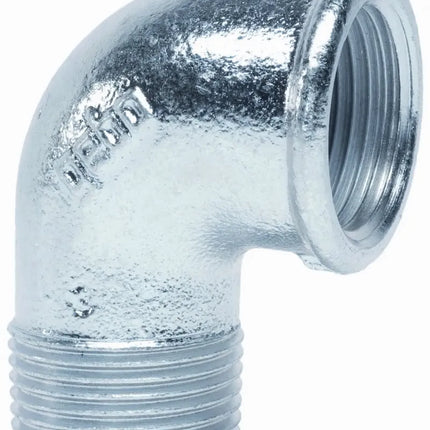 Gomito 3/8" Maschio-Femmina Zincato