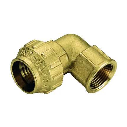 Tiemme - Raccordo Curvo/Gomito Femmina 3/4" Ø25 Polietilene Ottone