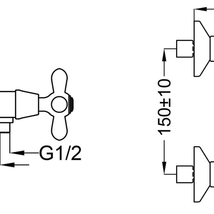 Teorema - Gruppo Doccia Esterno Cromato - Serie: Daisy - Articolo: 7029811004