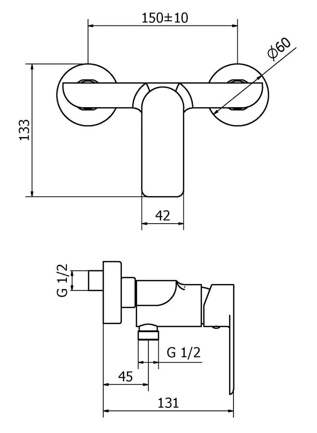 Teorema - Miscelatore Doccia Esterno Cromato - Serie: Xs