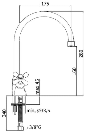 Paffoni - Monoforo Lavello Cromato - Serie: Iris