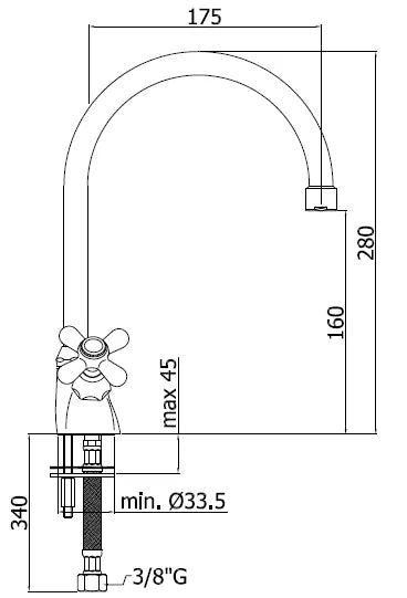 Paffoni - Monoforo Lavello Cromato - Serie: Iris