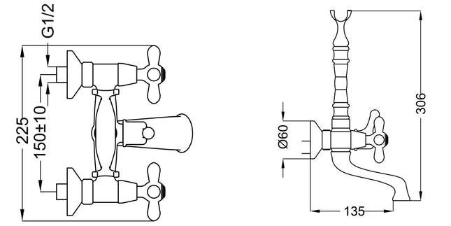 Teorema - Miscelatore Vasca Completo - Serie: Daisy - Colore: Bronzato - Articolo: 70167Gg0G4