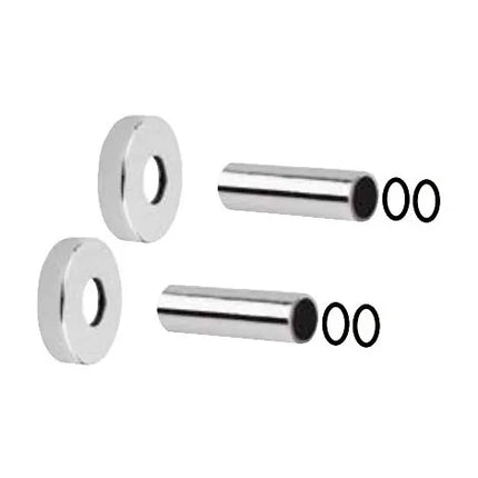 Kit Copritubo 2 Pezzi Con Rosoni Cromato