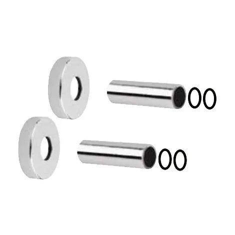 Kit Copritubo 2 Pezzi Con Rosoni Cromato