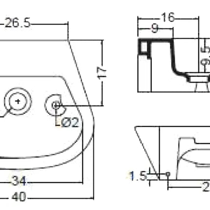 Lavabo Beverino 40 Cm In Porcellana