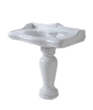 Azzurra - Lavabo Con Alzatina 70 Cm Porcellana Bianco - Serie: Jubilaeum (Senza Colonna)