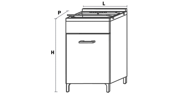 Savinidue - Lavatoio In Resina Con Mobile In Legno L.45 X P.50 - Colore: Rovere Fumo