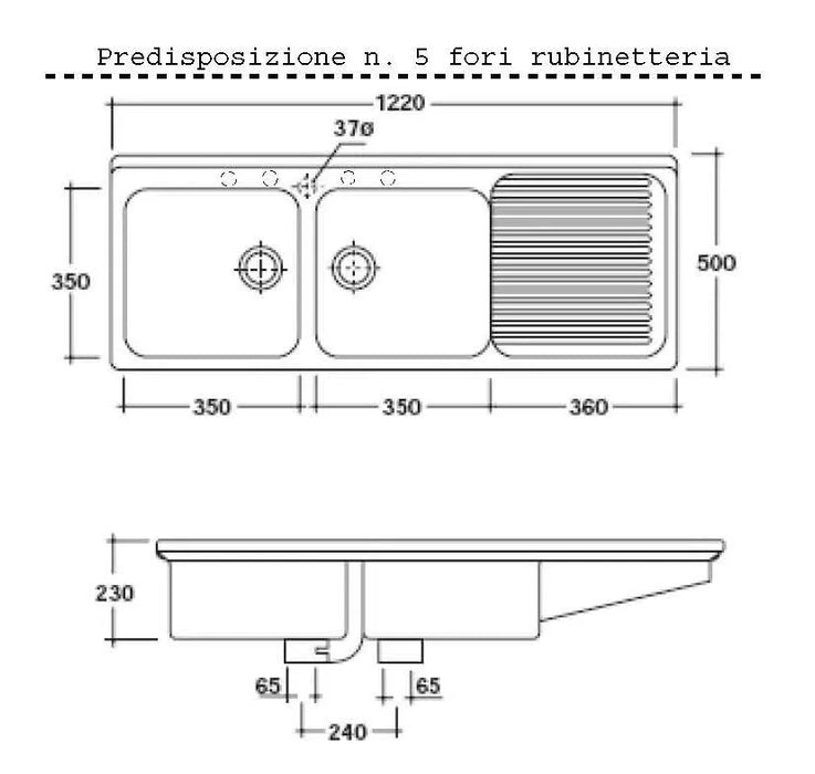 We Point Lavello Da Cucina Due Vasche In Acciaio Inox Da Incasso 50x79 Cm - Foto 1