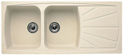 Lavello Vetroresina 116X50 2 Vasche Reversibile - Colore: Terra Di Francia - Articolo: Lsl50012