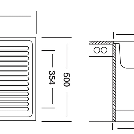 Lavello Cucina In Acciaio Inox Ad Appoggio Da 100 Cm Con Bordino Posteriore 1 Vasca A Sinistra Con Gocciolatoio A Destra