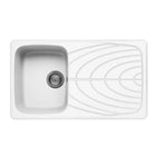 Elleci - Lavello Cucina Reversibile In Vetroresina Granitek Da Incasso 86x50 cm A 1 Vasca Con Gocciolatoio Colore Bianco - Serie Master 400 - Codice: LGM40068
