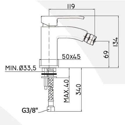 Paffoni - Miscelatore Bidet Cromato Senza Piletta Di Scarico - Serie: Level