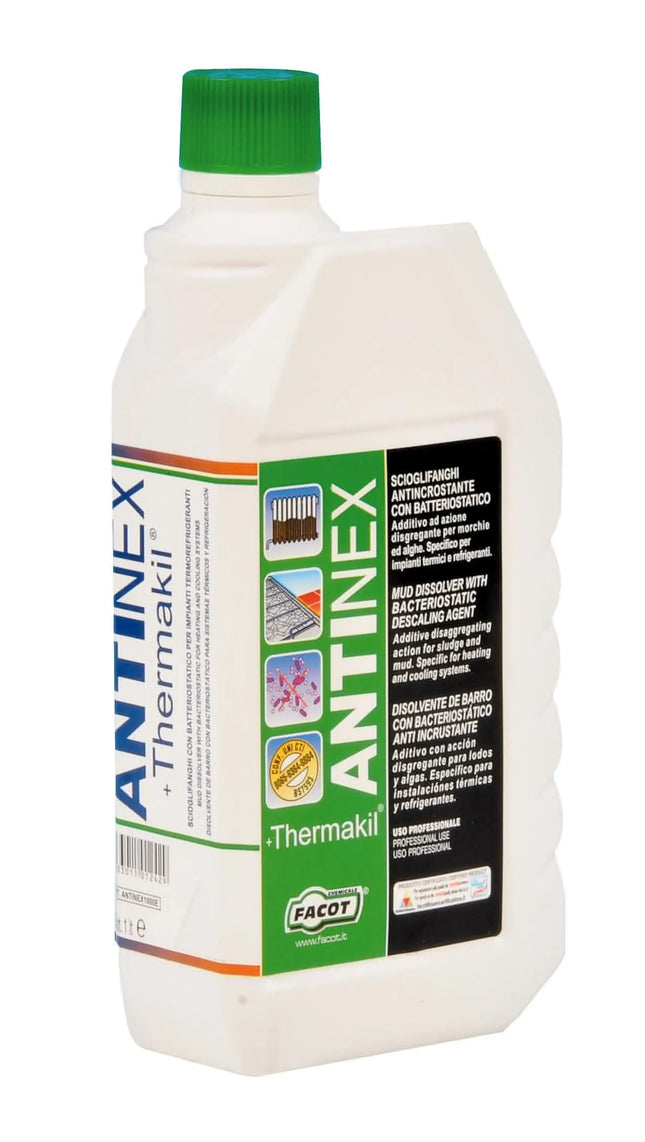 Facot - Antinex Scioglifanghi Antincrostante Con Batteriostatico Per Lavaggio Di Impianti Termici Da 1 Litro - Articolo: Antinex100
