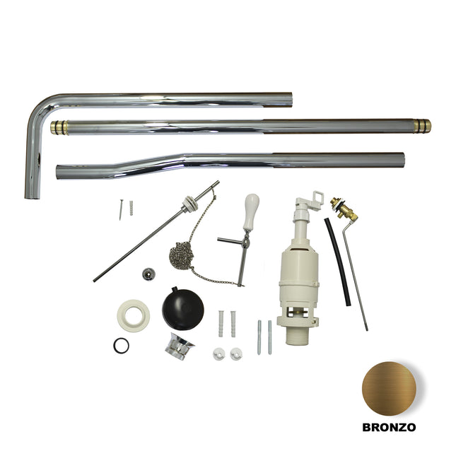 Meccanismo di scarico in plastica per cassetta alta Old Style - Bronzo