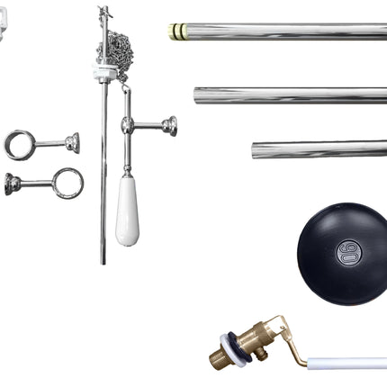 Meccanismo di scarico in ghisa per cassetta alta Old Style - Rame